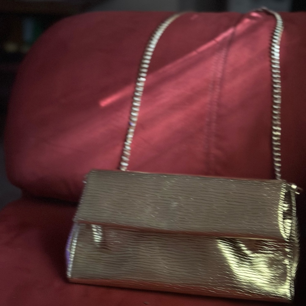 Billini Gold Clutch with Chain Strap